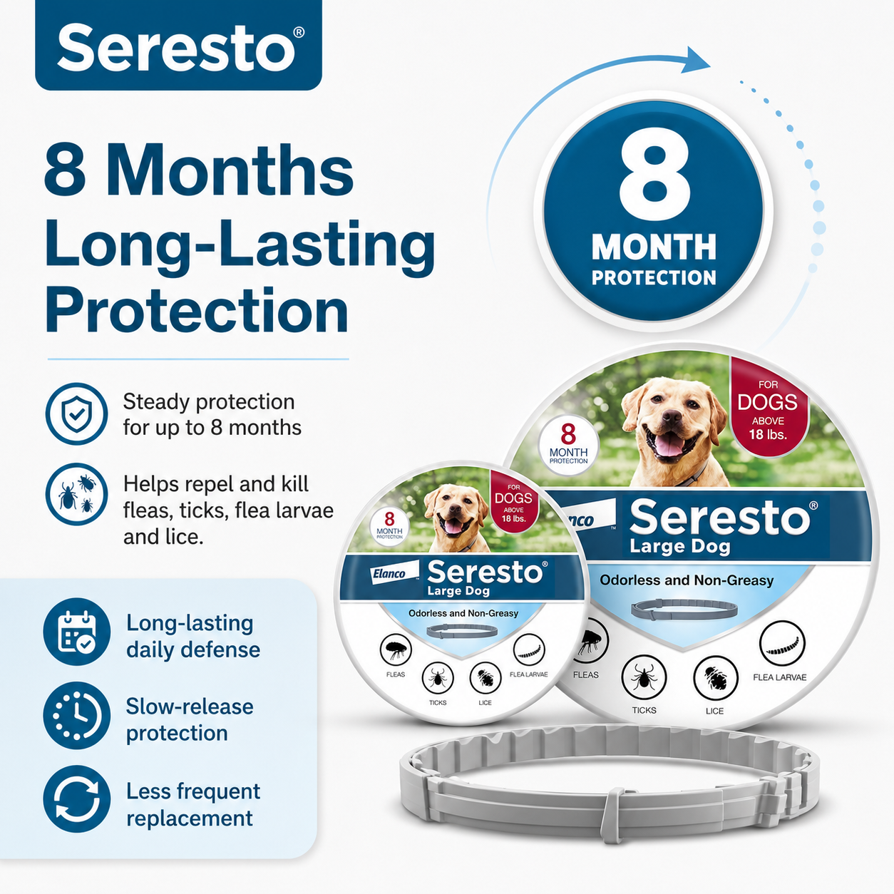 Elanco Seresto Flea & Tick Treatment & Prevention Collar For Dog And Cat Vet-Recommended