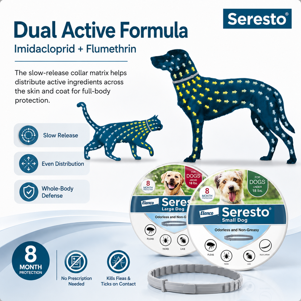 Elanco Seresto Flea & Tick Treatment & Prevention Collar For Dog And Cat Vet-Recommended