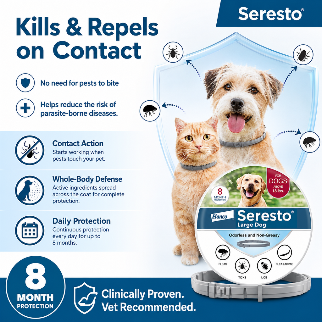 Elanco Seresto Flea & Tick Treatment & Prevention Collar For Dog And Cat Vet-Recommended