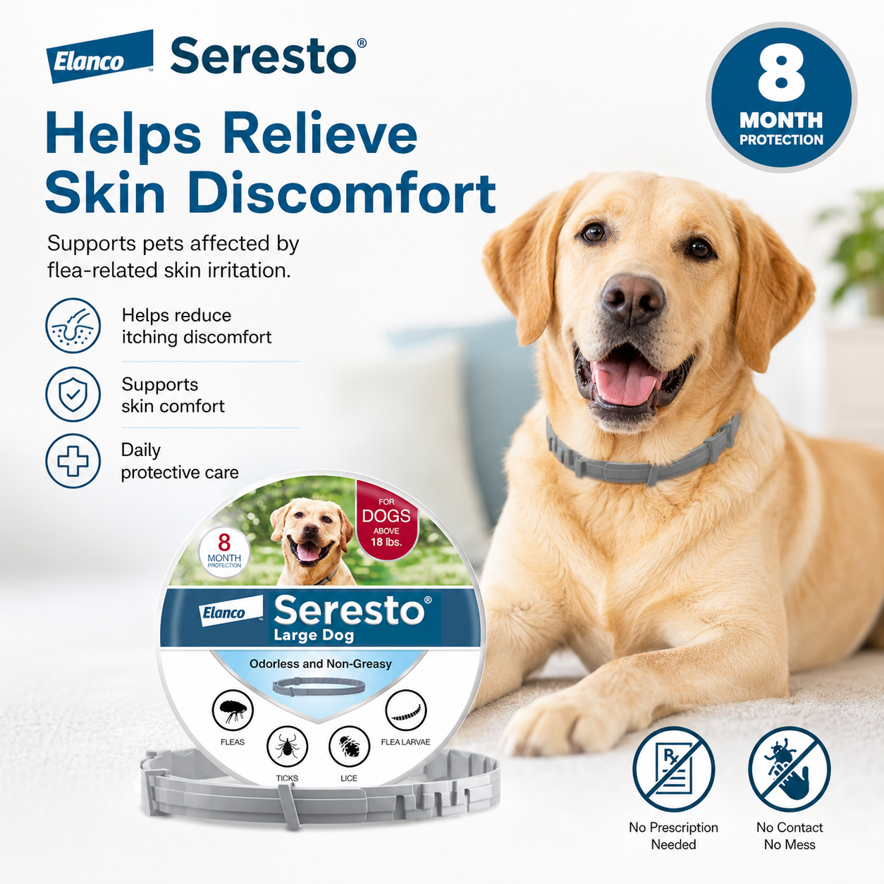 Elanco Seresto Flea & Tick Treatment & Prevention Collar For Dog And Cat Vet-Recommended