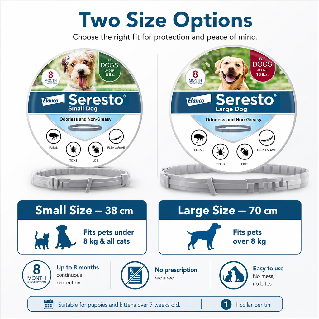 Elanco Seresto Flea & Tick Treatment & Prevention Collar For Dog And Cat Vet-Recommended