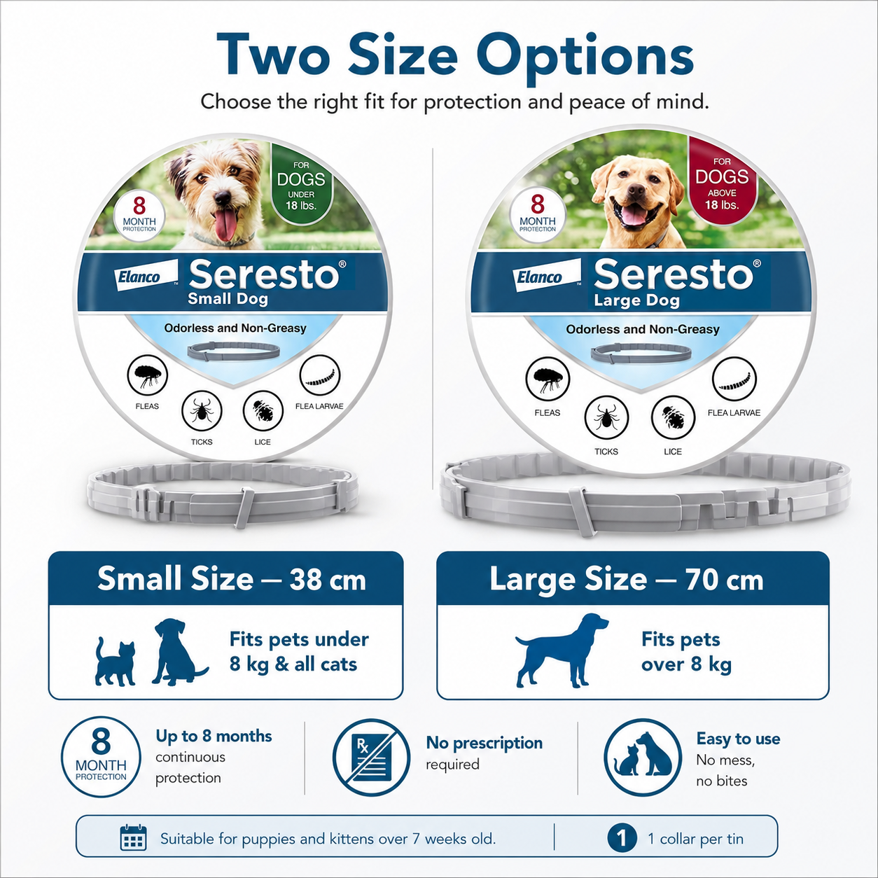 Elanco Seresto Flea & Tick Treatment & Prevention Collar For Dog And Cat Vet-Recommended