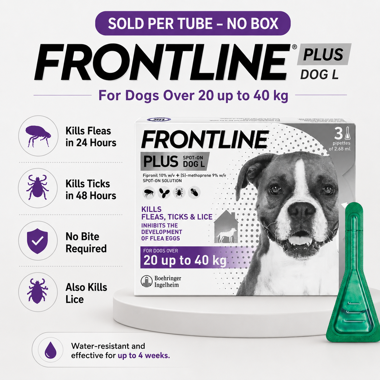 FRONTLINE PLUS SPOT ON FOR DOGS ANTI TICK FLEA AND LICE