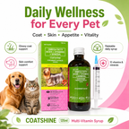 Coatshine 120mL Multi Vitamin Syrup Coat Skin for Dog Cat Omega Fatty Acids + Vitamins + Minertal
