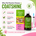 Coatshine 120mL Multi Vitamin Syrup Coat Skin for Dog Cat Omega Fatty Acids + Vitamins + Minertal