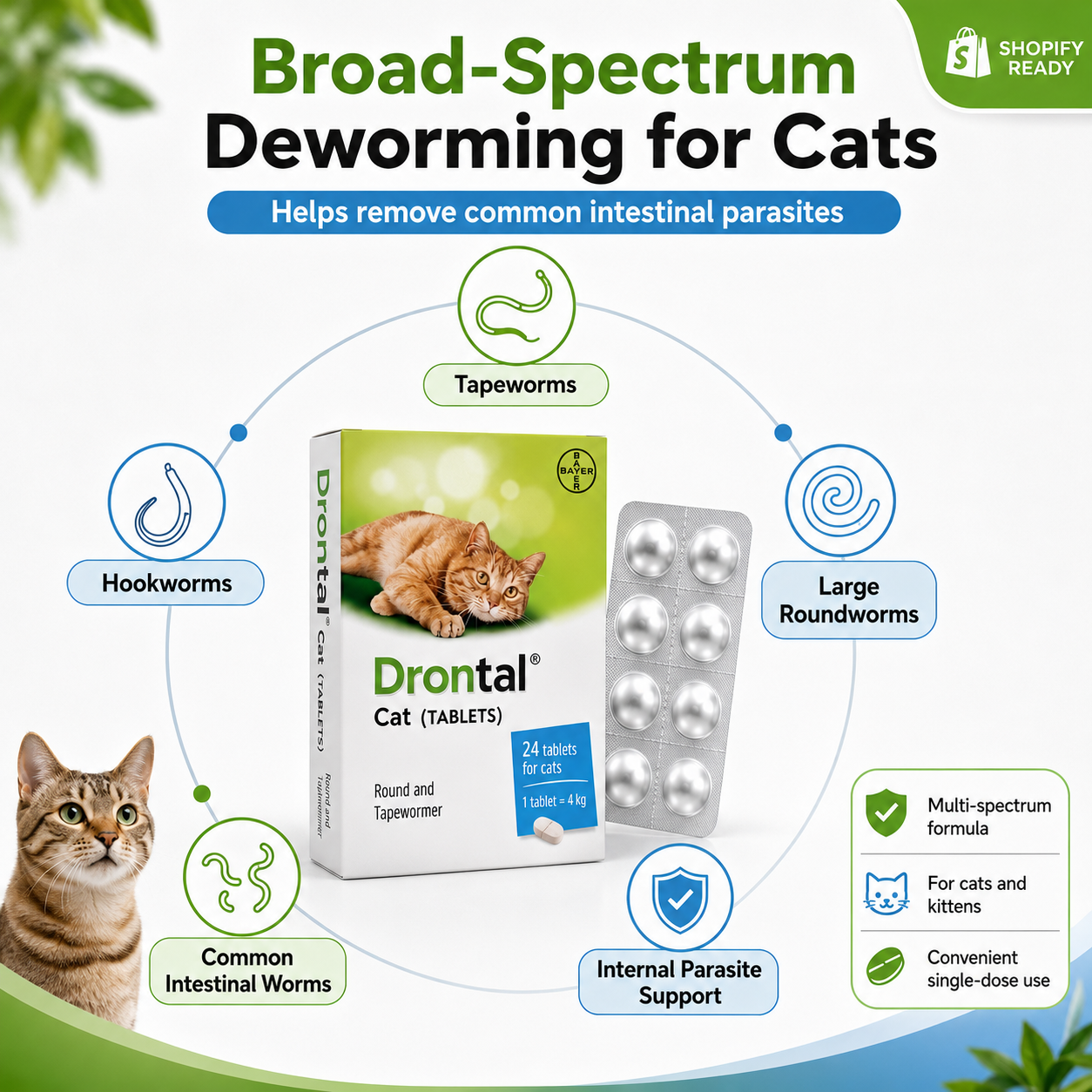 Drontal Plus Deworming Tablets for Cats