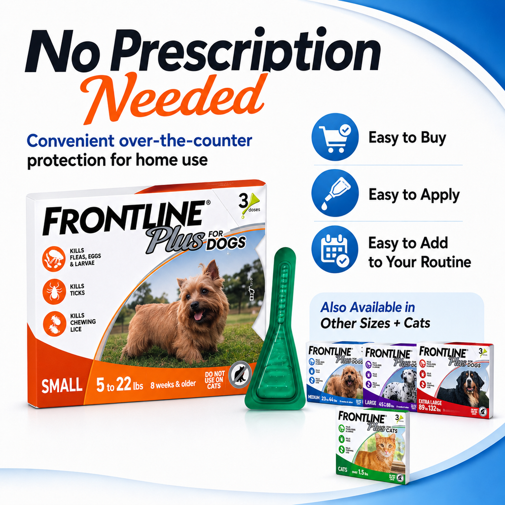FRONTLINE Plus Deworming for Dogs Anti Ticks & Fleas Control for Dogs Repellent Anti-Flea 10-40kg