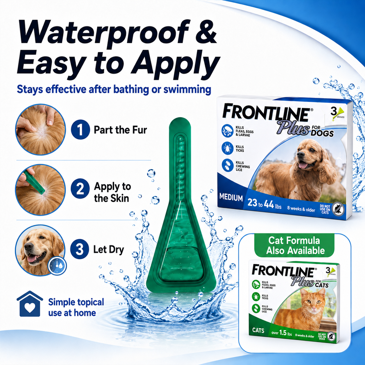 FRONTLINE Plus Deworming for Dogs Anti Ticks & Fleas Control for Dogs Repellent Anti-Flea 10-40kg